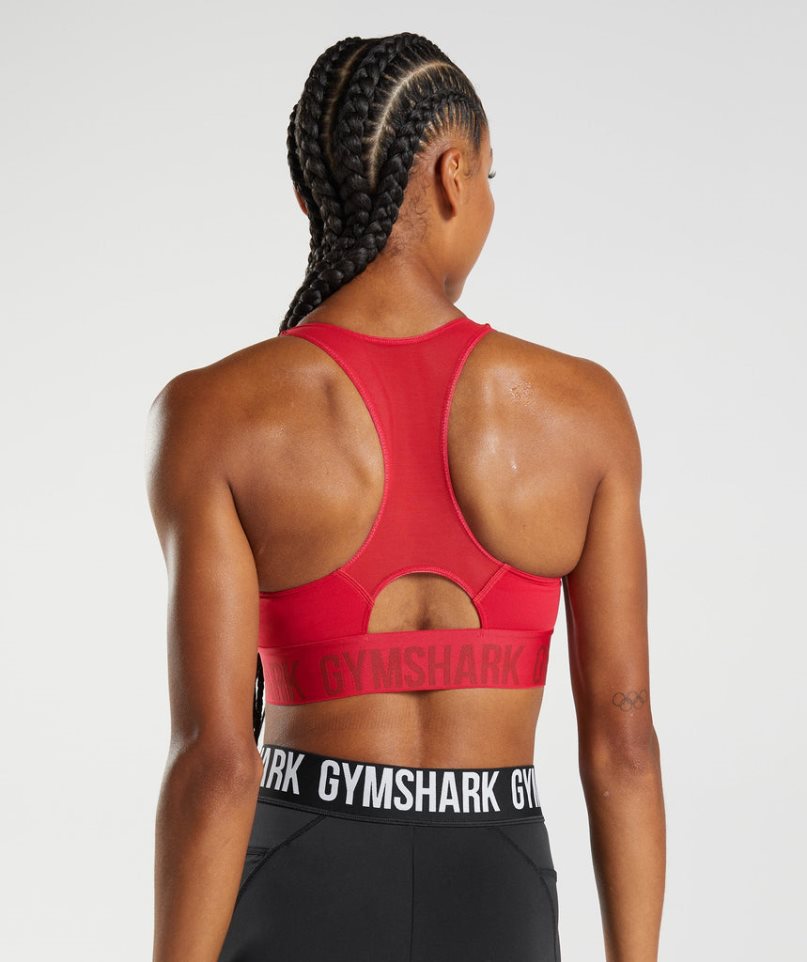 Women's Gymshark Training Brandmark Sports Bra Red | CA 375D08